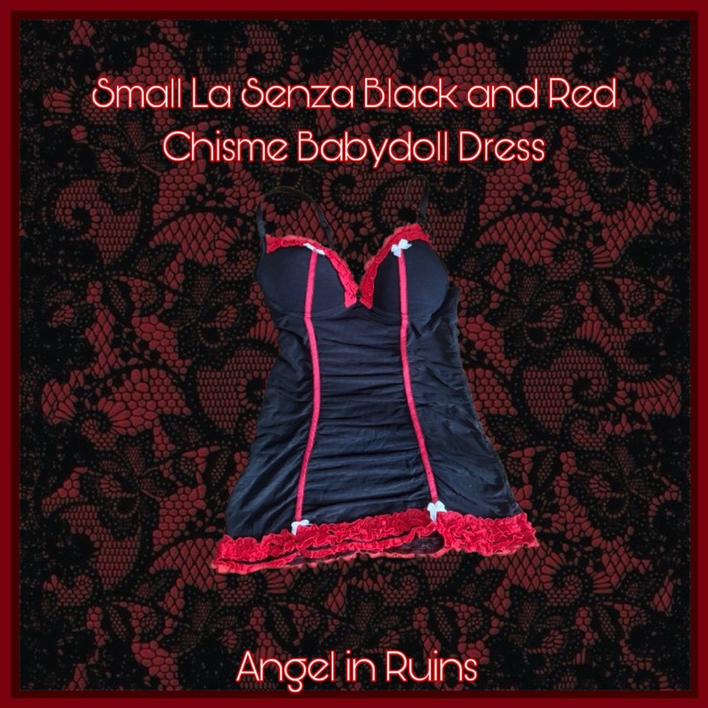 La Senza Black and Red Chisme Babydoll Dress